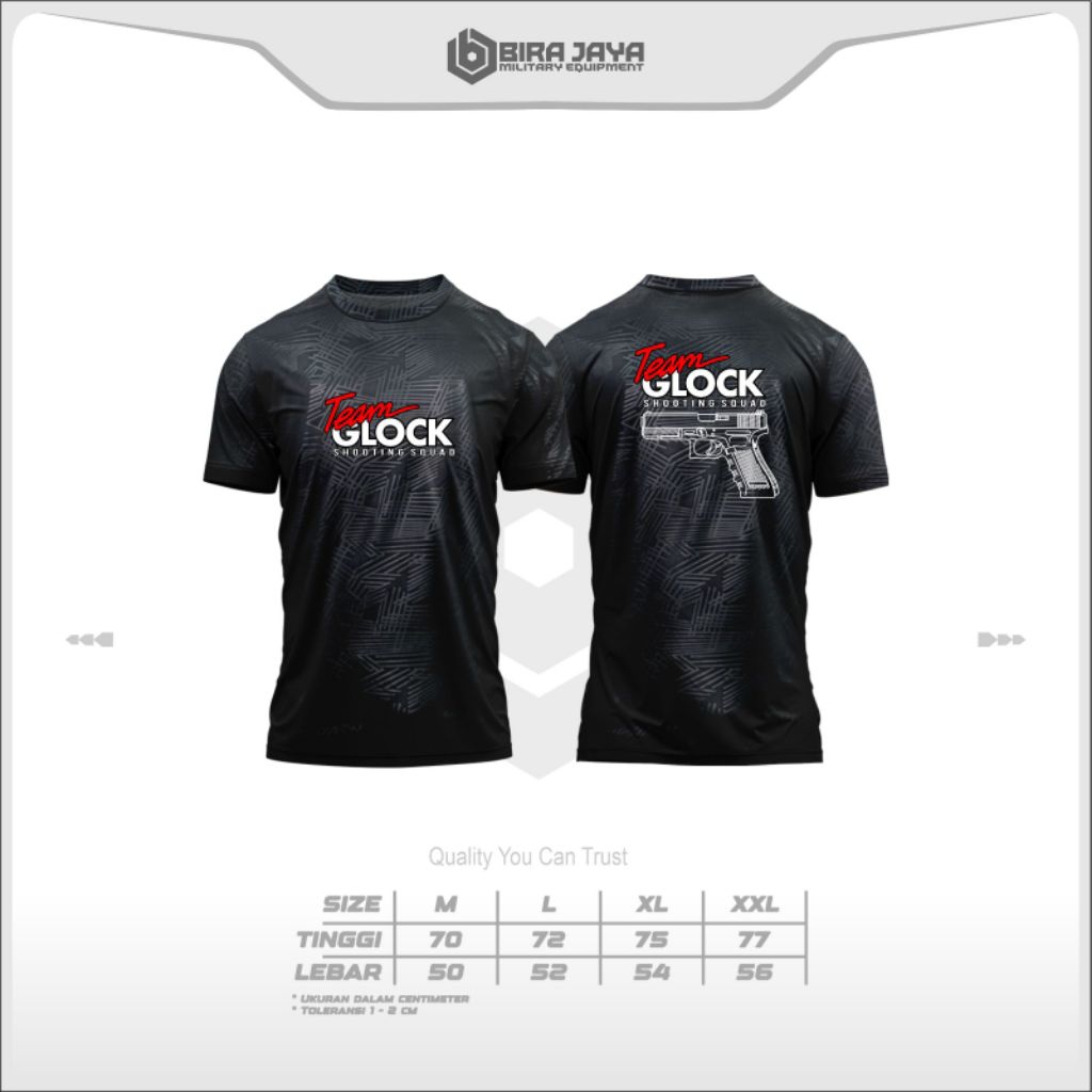 Kaos Team GLOCK Dryfit Embos / Kaos Polisi / Kaos Brimob / Kaos Tactical / Kaos TeamGLOCK / Dryfit E