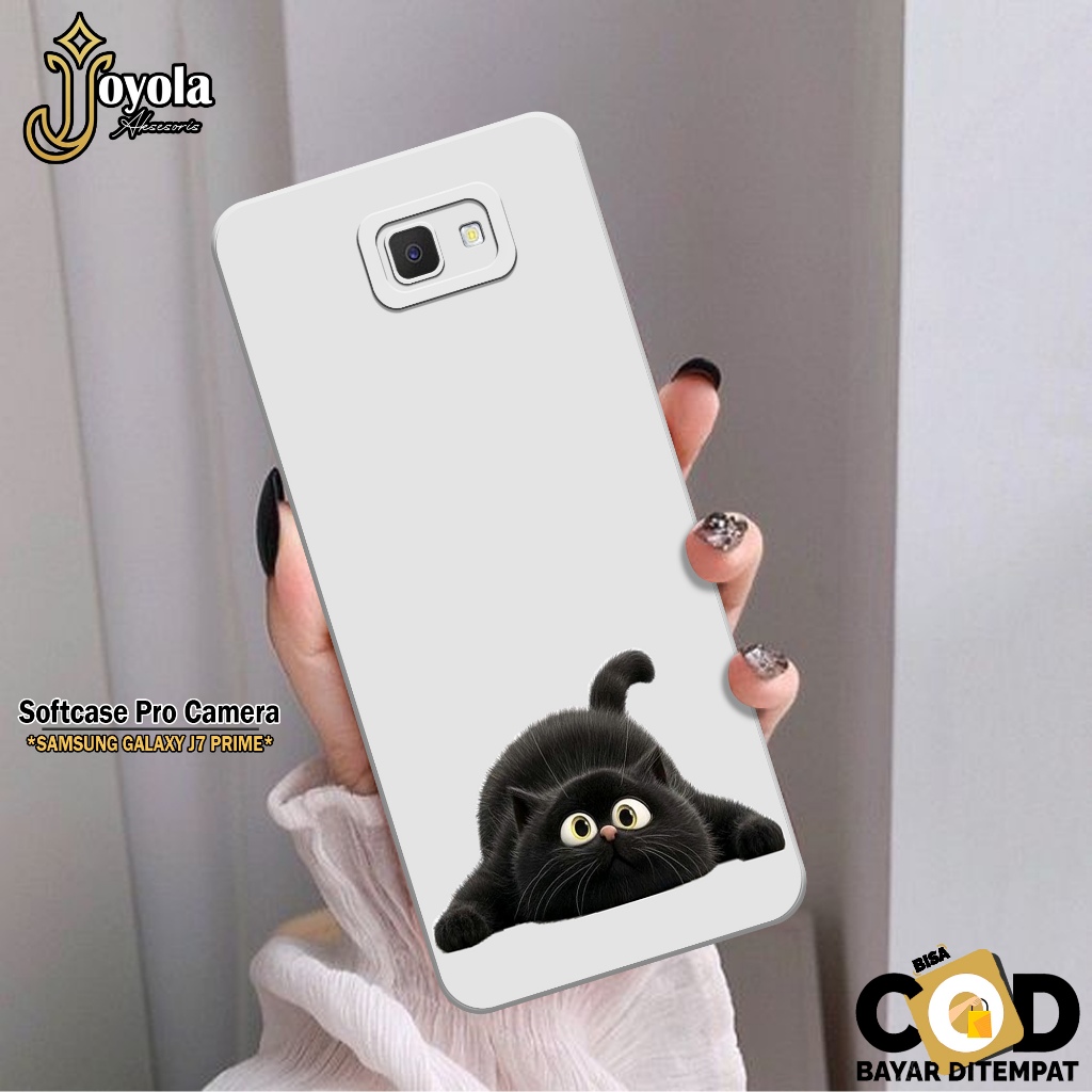 JOYOLA Case Samsung Galaxy J7 Prime Fashion Case Kucing Softcase Samsung Galaxy J7 Prime Pro Camera 