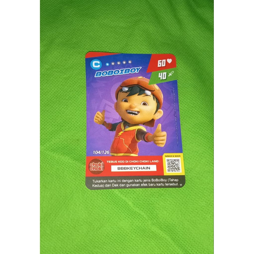 Kartu boboiboy monsta galaxy card choki choki