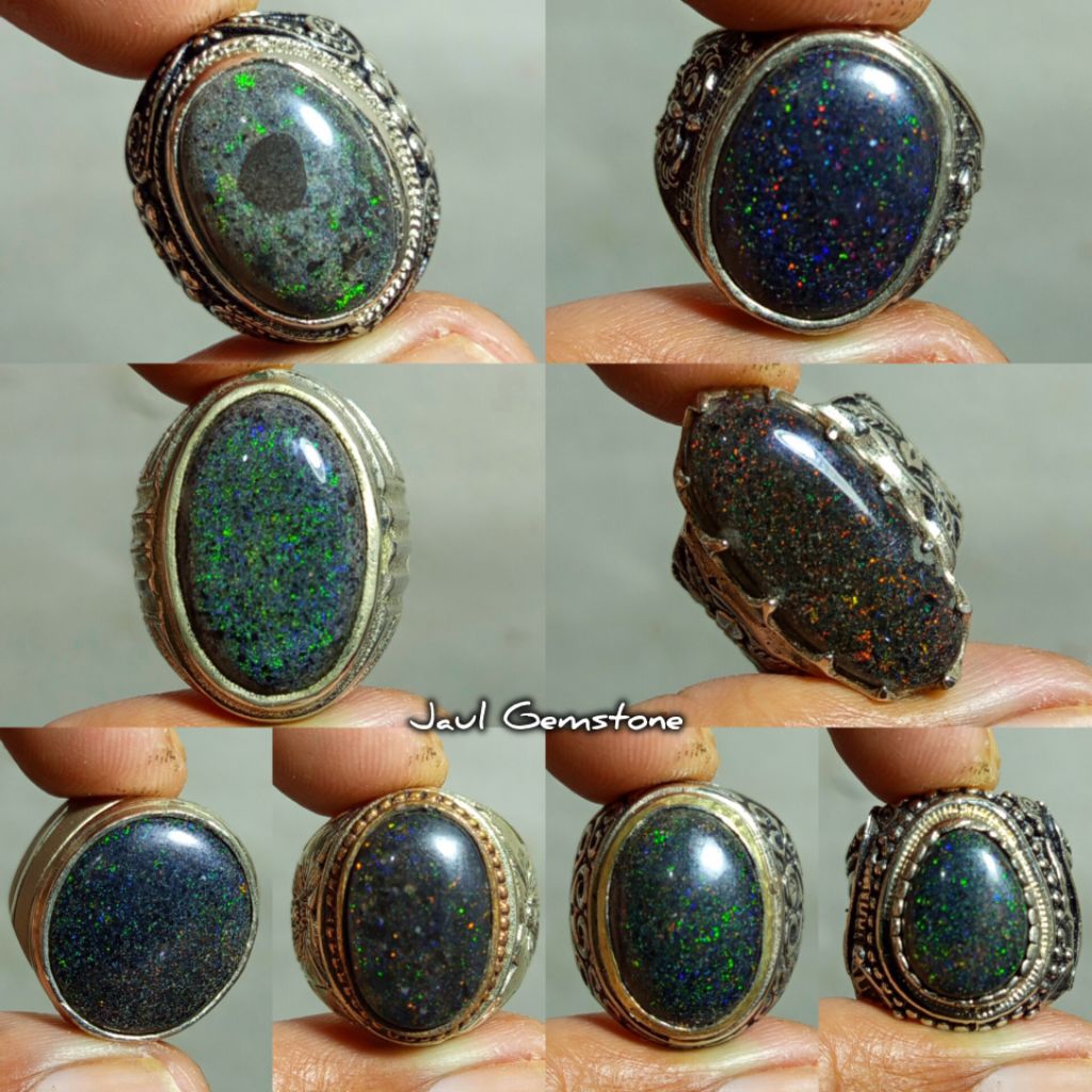 batu kalimaya andamooka metrix australia natural/cincin batu black opal andamooka astralia/batu kali