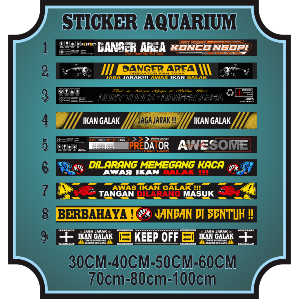STIKER AQUARIUM IKAN PREDATOR