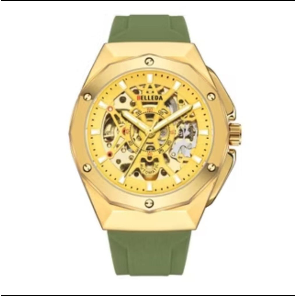 BUY 1 GET 1.. JAM TANGAN PRIA BELLEDA ORIGINAL AUTOMATIC 9476 RUBBER