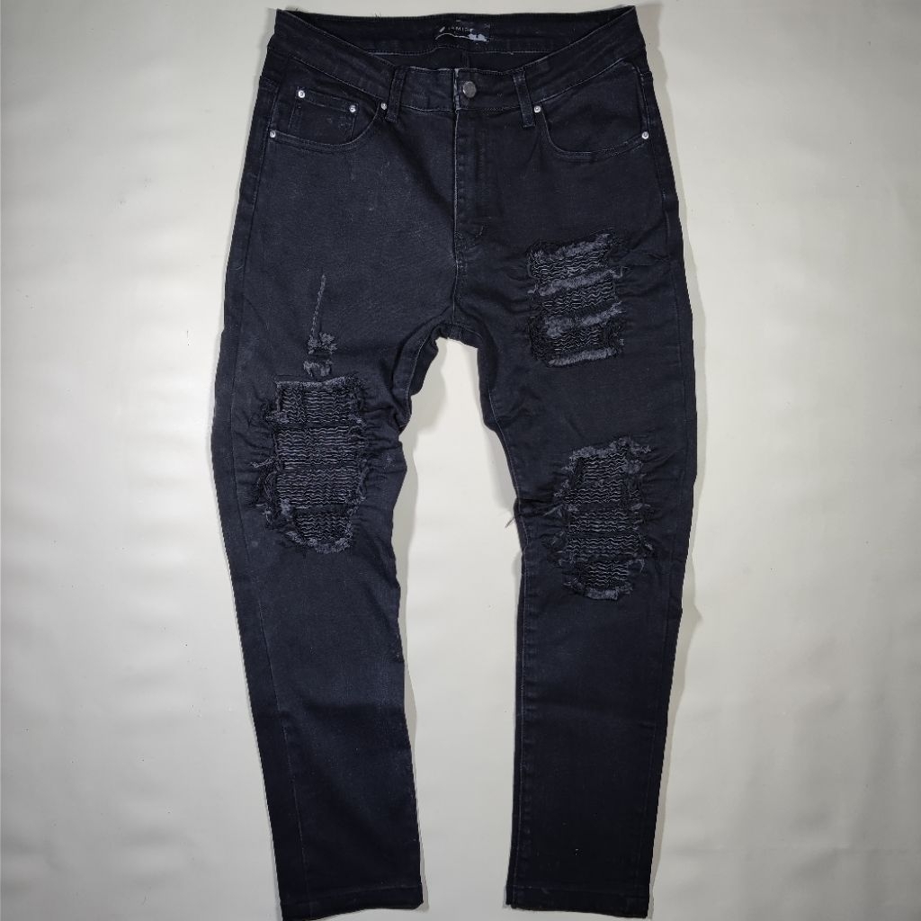 (PERHATIKAN DESKRIPSI) AMIRI BIKER BLACK STRETCH JEANS