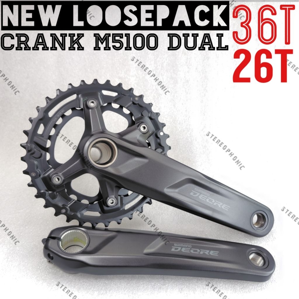 Crank FC-M5100 Crank SHIMANO DEORE M5100 Crank DEORE dual 36-26T Crank DEORE dual chainring 36-26T C