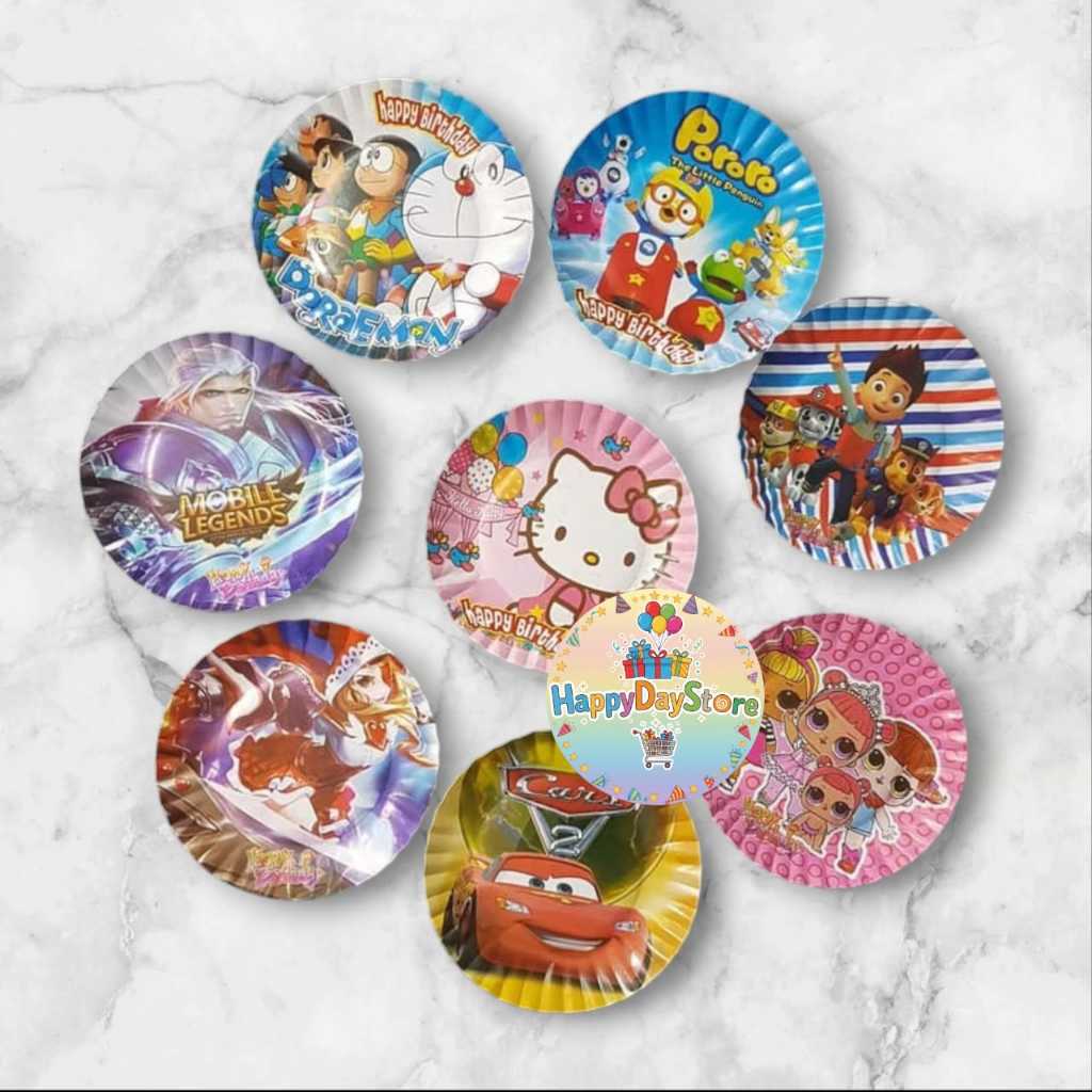 (Happyday) Piring kue karakter / piring kue ulang tahun random cewek dan cowok