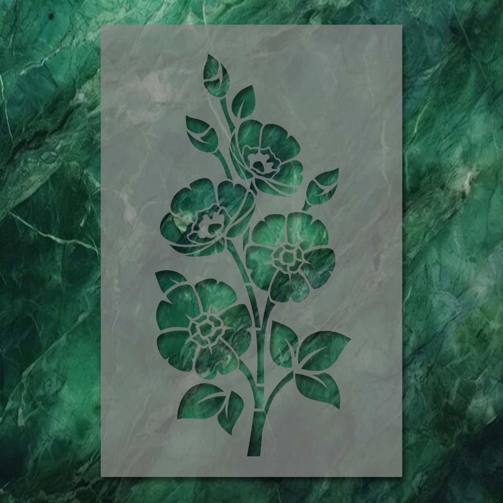 Stensil Gambar Bunga Type 1 Plastik PVC Tipis