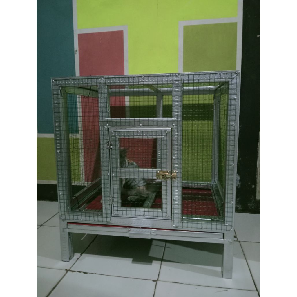 kandang hewan bongkar pasang, kandang lipat besi hollow kuat, kandang kucing