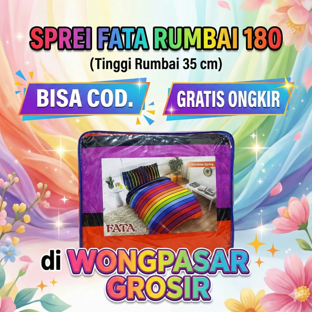 SPREI FATA RUMBAI  MOTIF 180 X 200