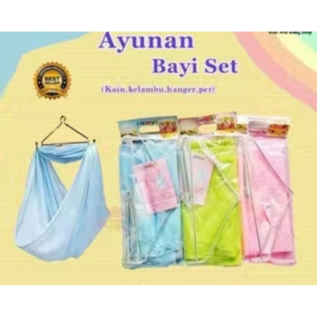 Ayunan bayi set lengkap /kain kelambu per dan hanger bayi