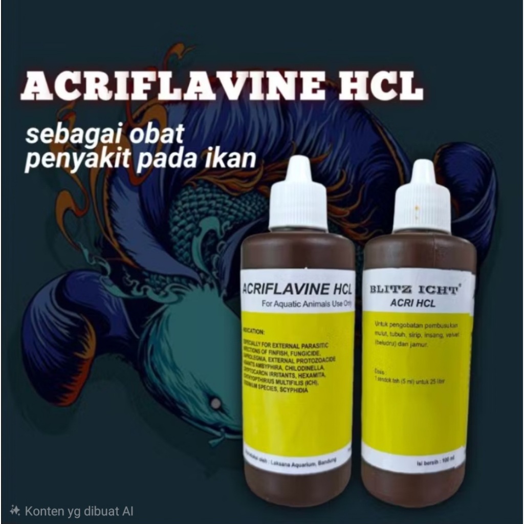 Acrivlafine Acriflavine HCL BPC 100ML obat cair ikan hias cupang guppy