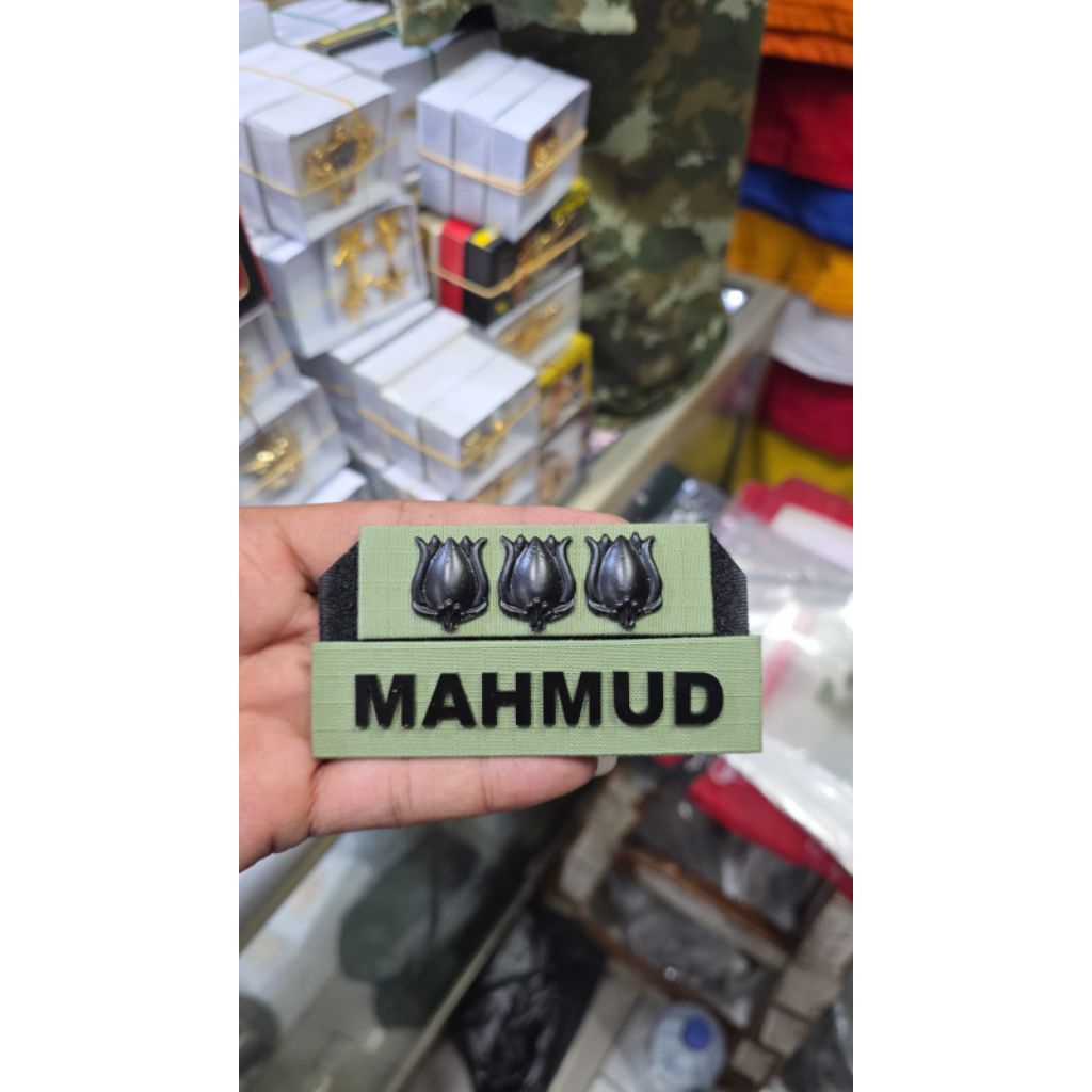 Papan Nama Topi Pet PDL Sage Green + Pangkat Kolonel
