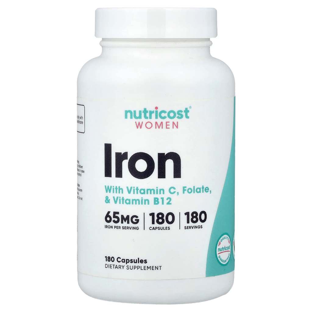 Nutricost Women Iron With Vitamin C Folate & Vitamin B12 180 Capsules