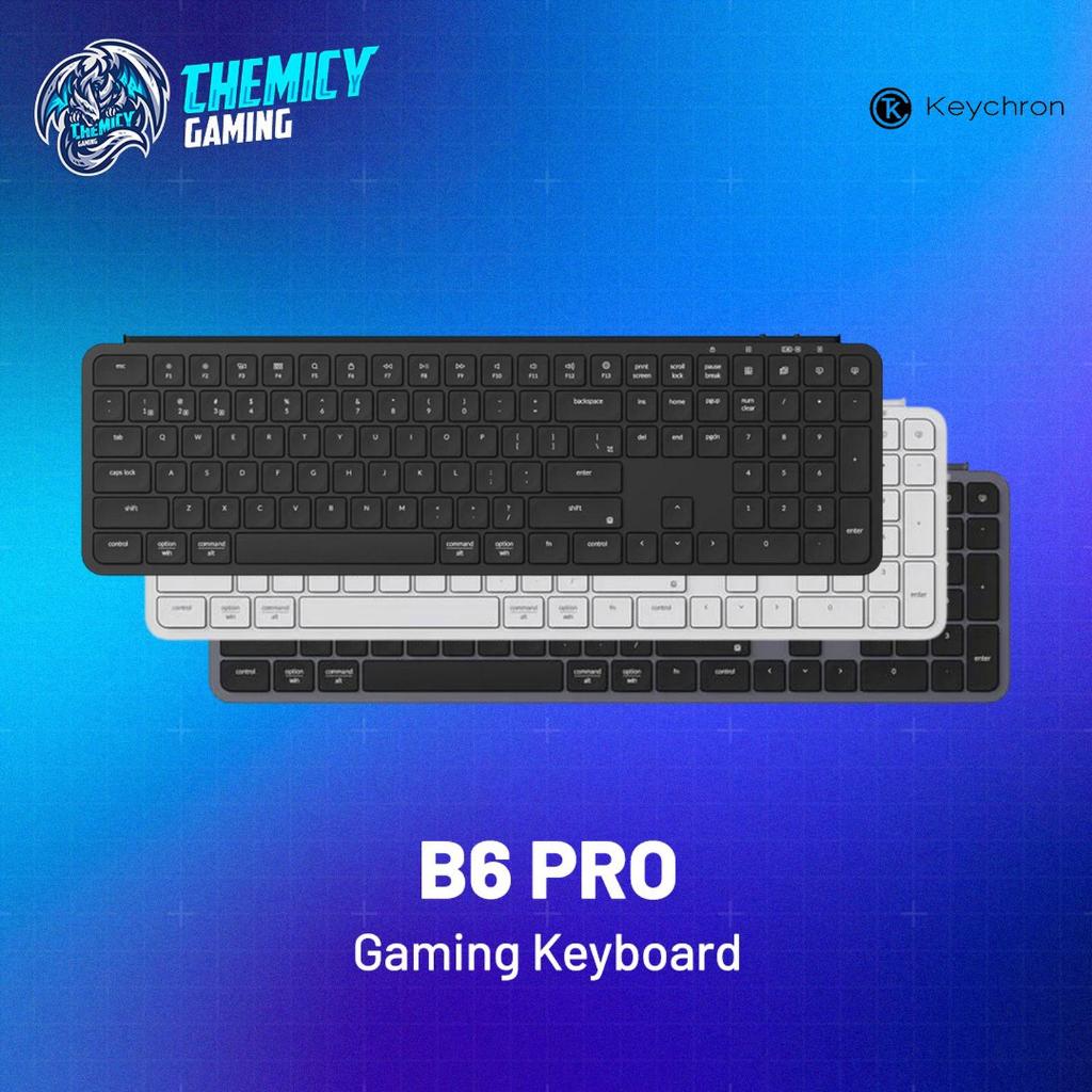 Keychron B6 Pro Keyboard Nirkabel Ultra Tipis untuk Mac & Windows - Full Size, 109 Kunci