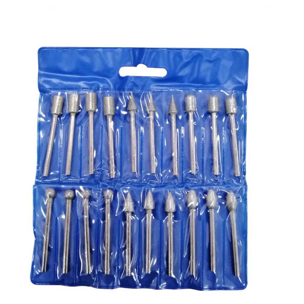 20pcs Mata Bor Kikir Ukir  Grinder Shank Diamond 3mm / Tuner Mini Cuner   Porting