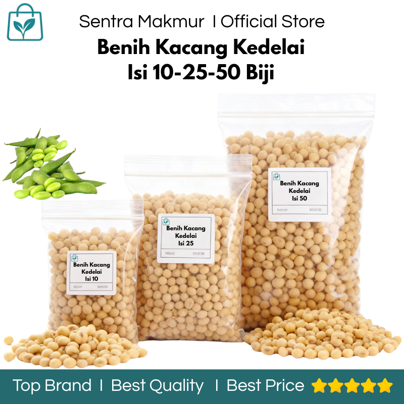 Benih Kacang Kedelai Isi 10/25/50 Biji – Benih Kacang Kedelai Super –Benih Kacang Kedelai Besar – Be