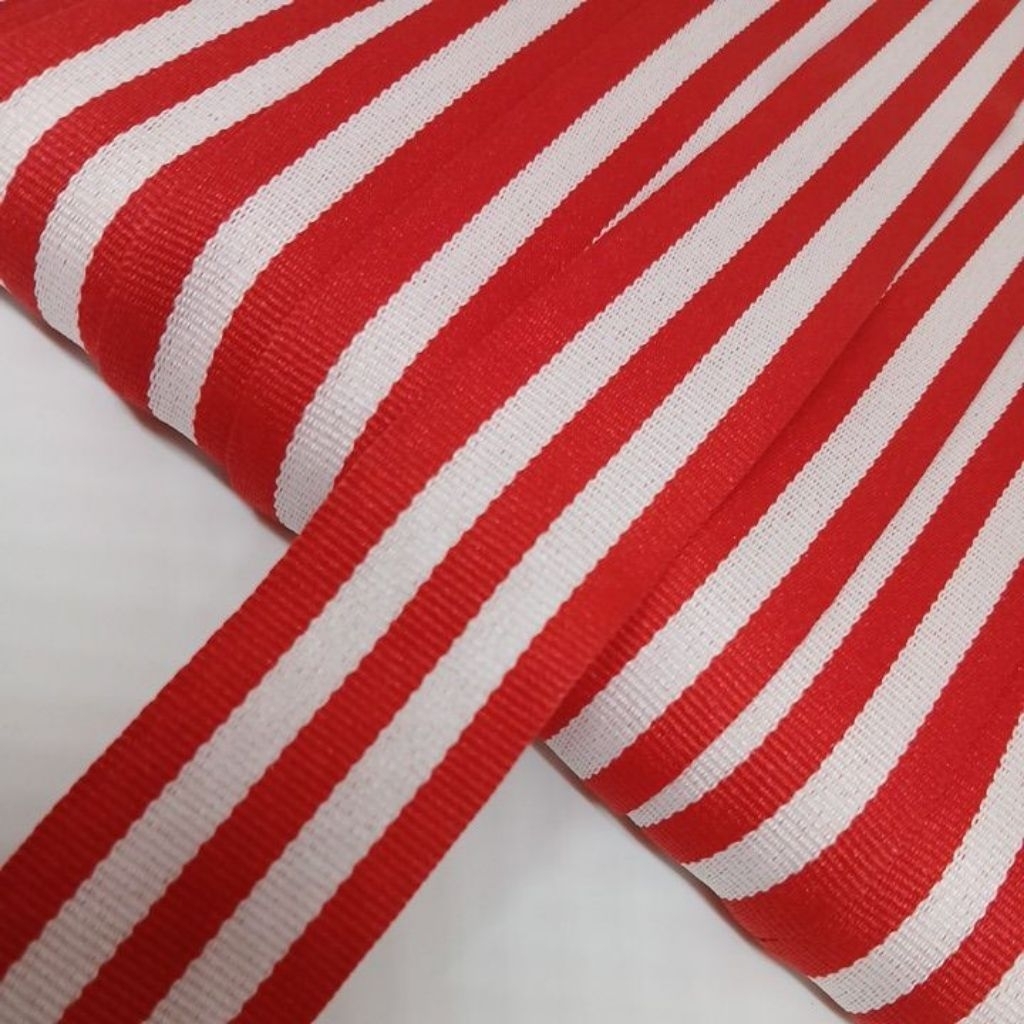 pita salur putih/merah 3 cm.per meter