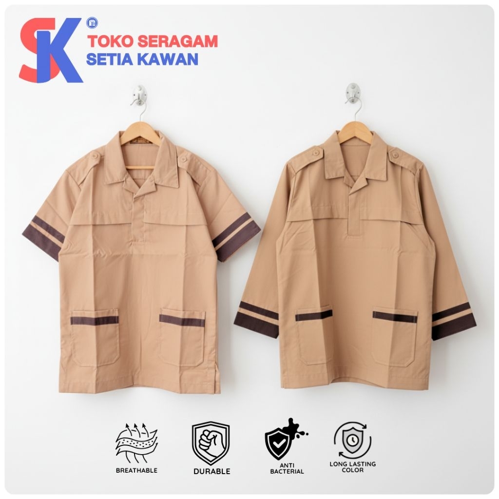 Kemeja Pramuka Siaga SD Kelas 1 2 3 / Atasan Pramuka Siaga SD / Baju Seragam Pramuka Siaga SD