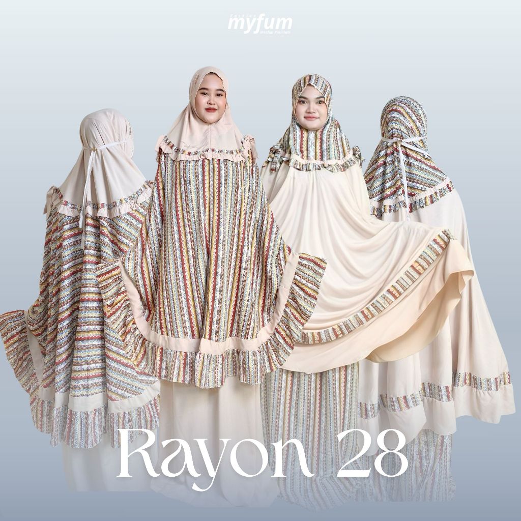 Mukena Rayon Premium Nyaman Mukena Dewasa Mukena Motif Elegan by Myfum