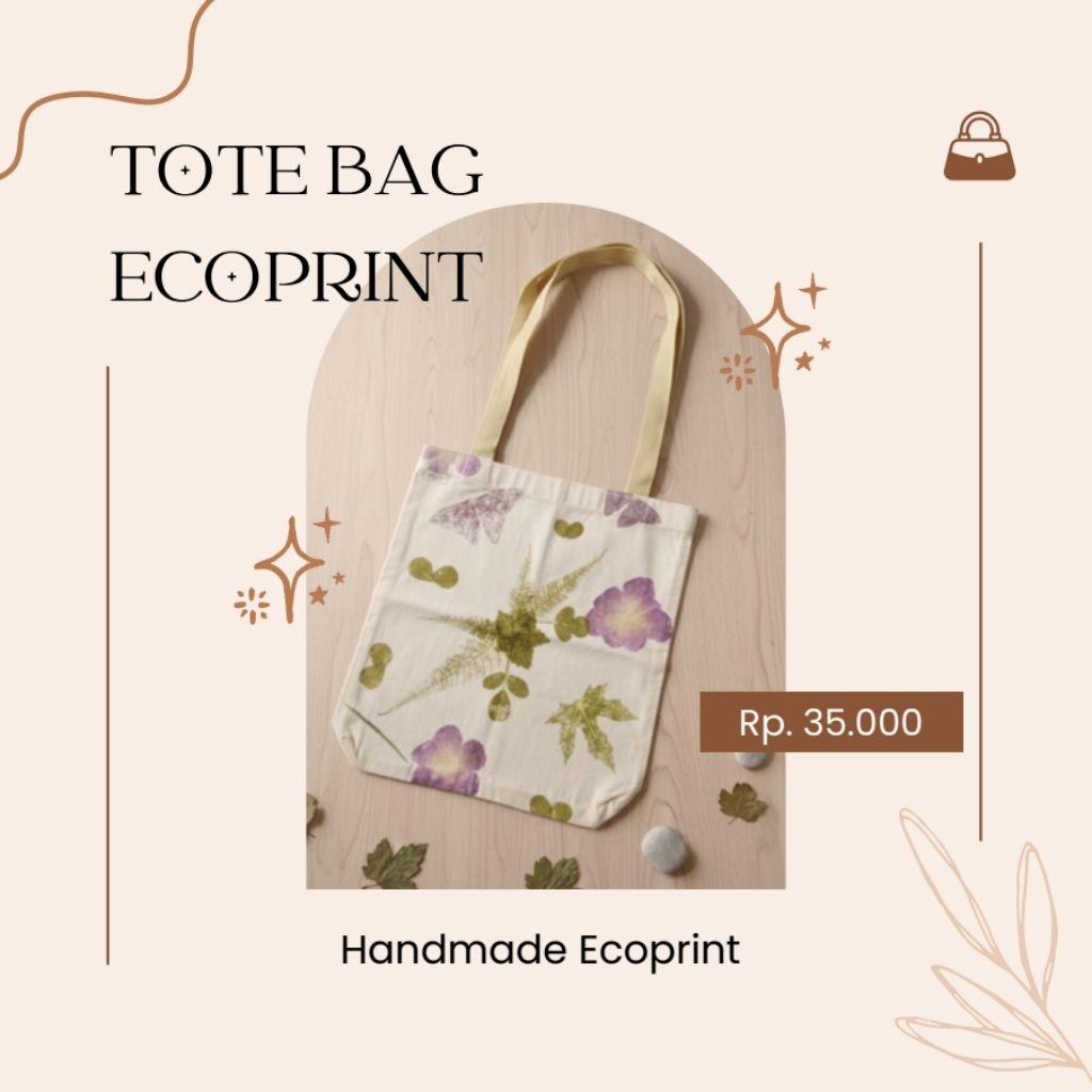 Tote bag kain ecoprint