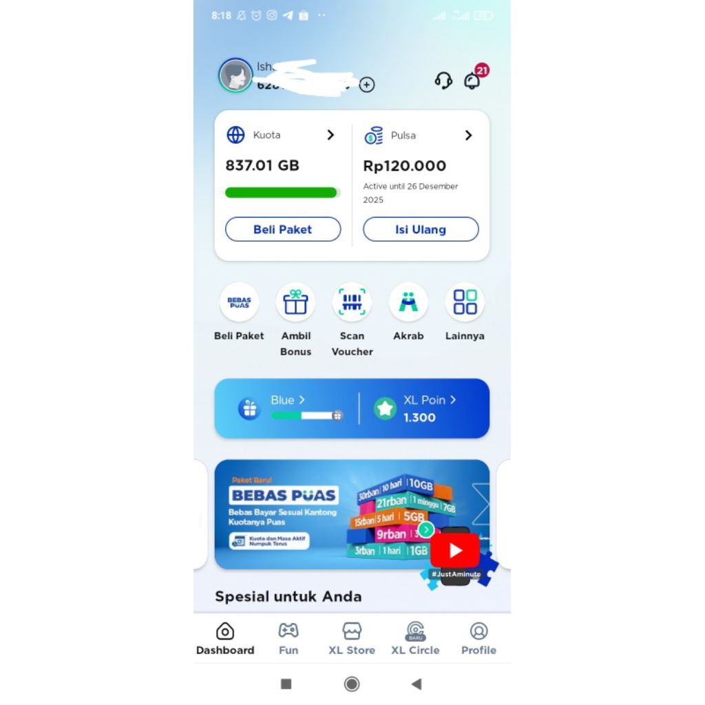 Kartu XL 91% VIP COMBO PLUS