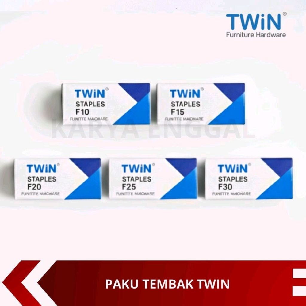 TWIN Isi Paku Tembak Staples F10 F15 F20 F25 F30 Air Nailer Finish Nails