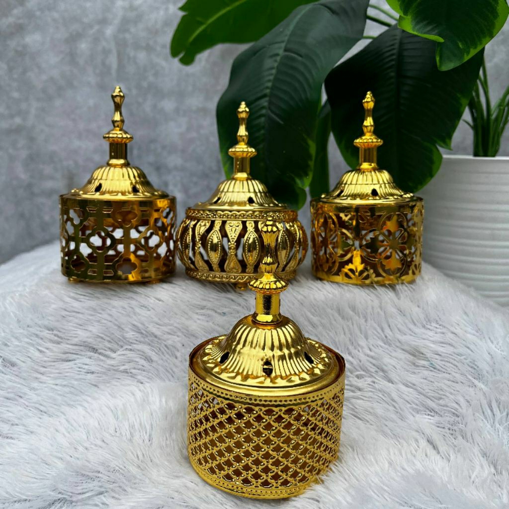 Mabkhara Gold | Tempat Bakar Dupa Bukhur Emas Aesthetic | Prafen | Mabkhara Mini | Tempat Bakaran Bu