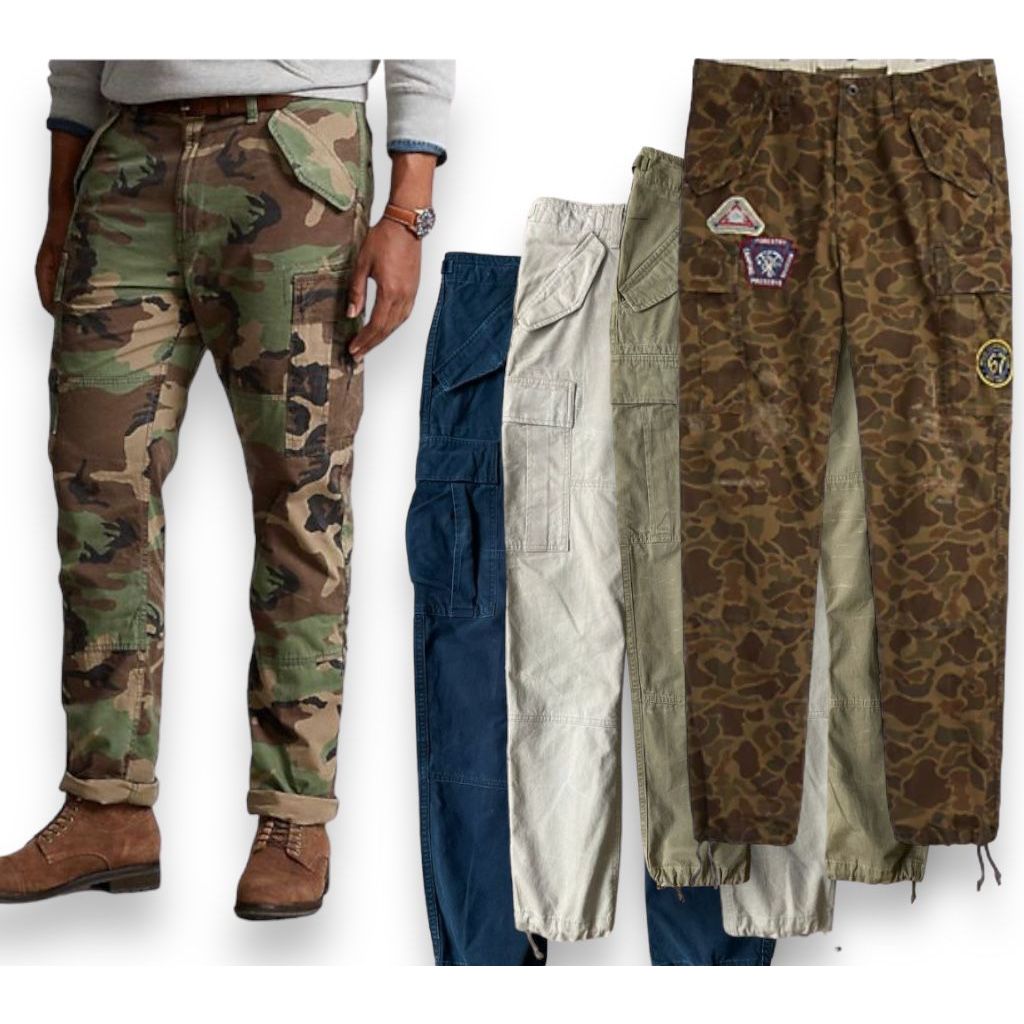 CARGO PANTS CAMO CANVAS SLIM FIT PRL SIZE EROPA (BIGSIZE)