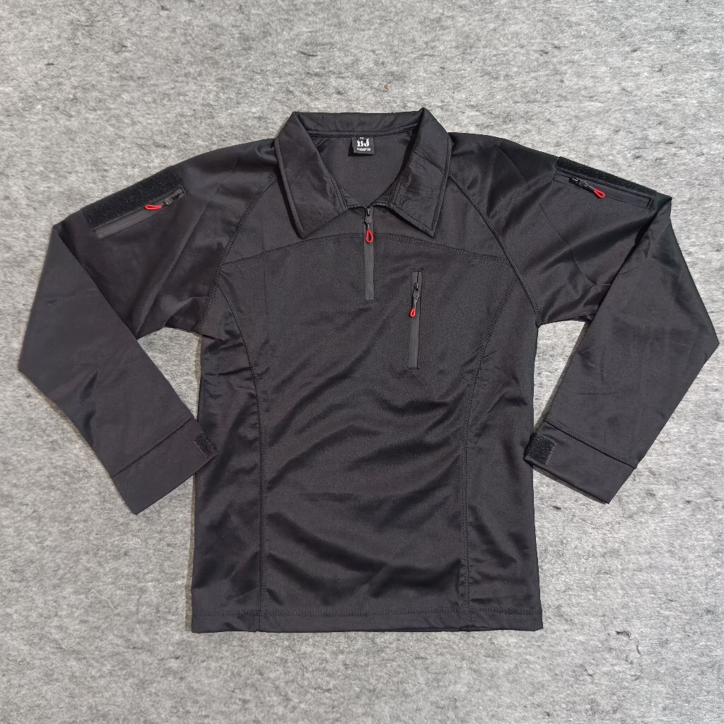 Kaos Tactical BDU Scuba Hitam Panjang Premium / Kaos Scuba Panjang Hitam / Kaos Scuba Hitam