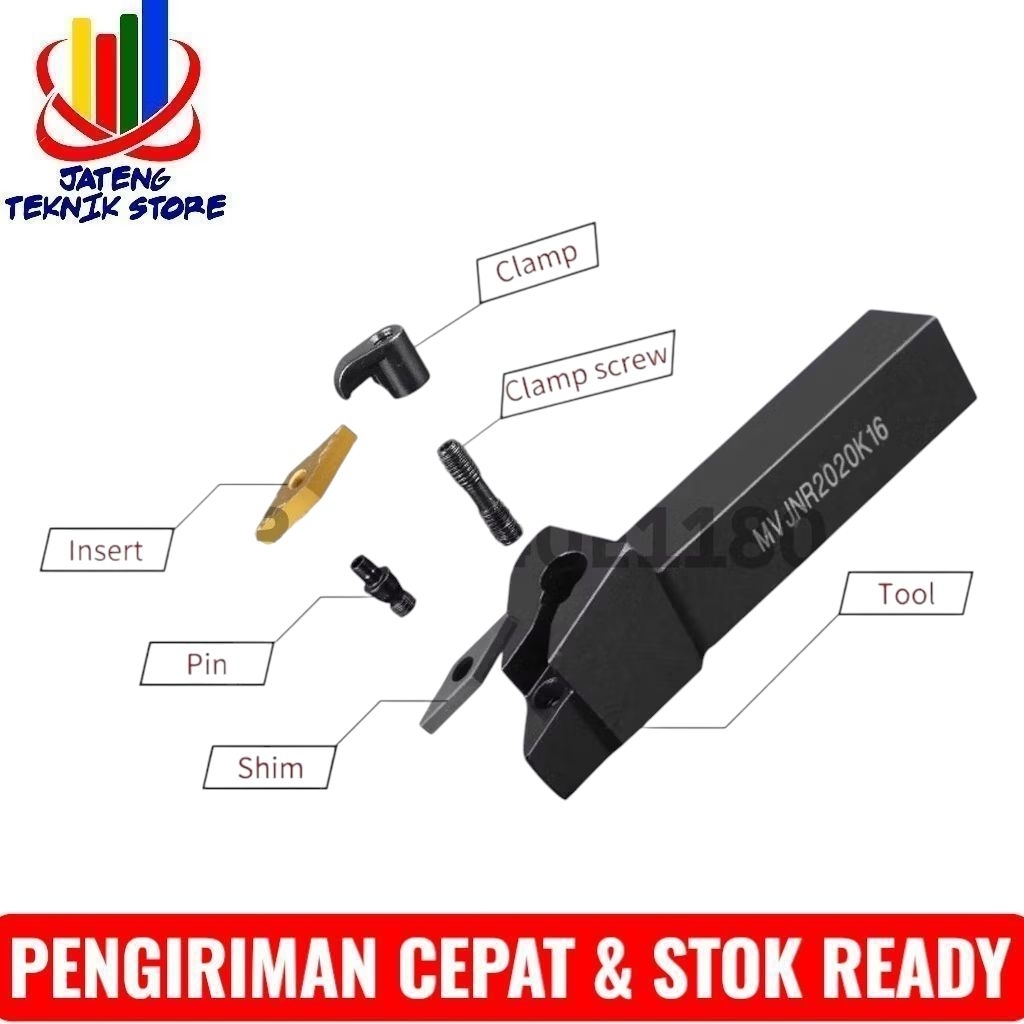 Holder Bubut Luar MVJNR 1616H16 Tanpa Insert Cocok Untuk Mesin Bubut CQ6230