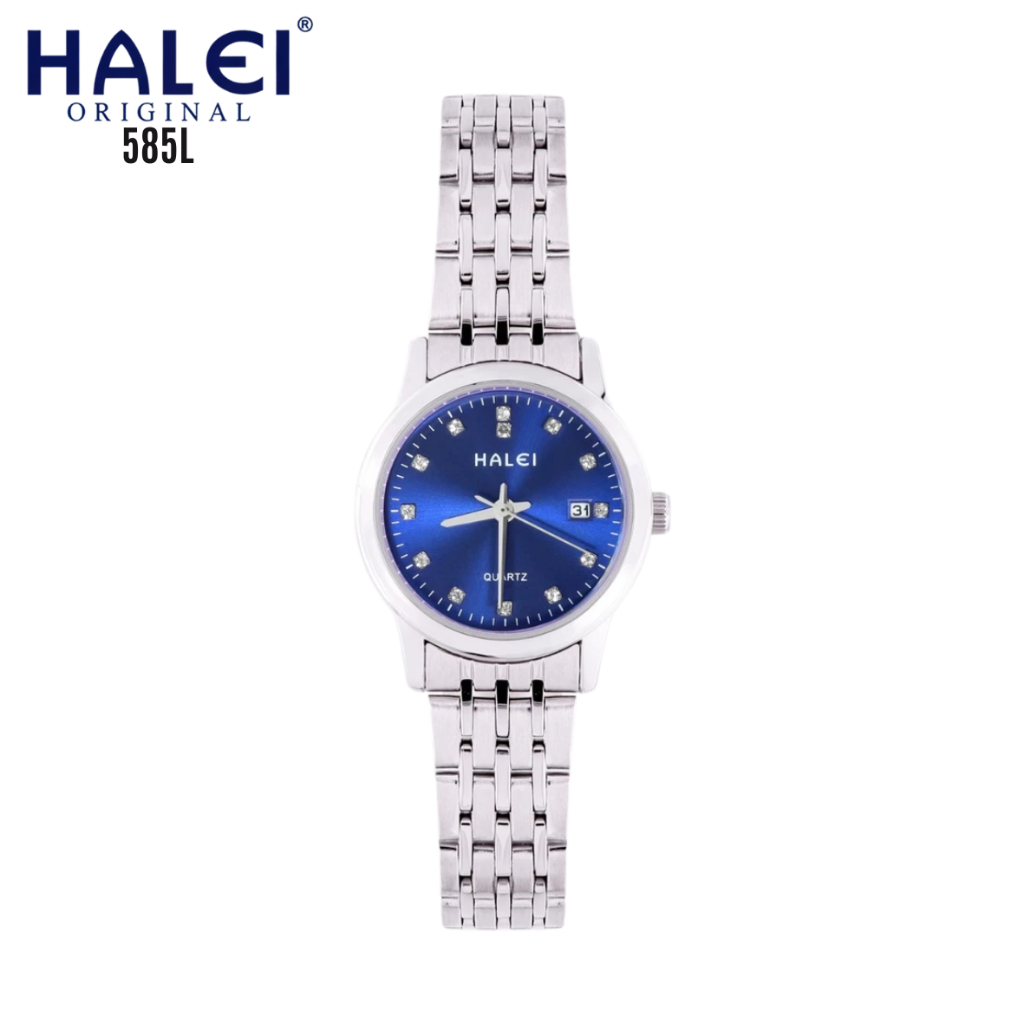 Jam Tangan Halei 585L Original Wanita Analog Jarum Rantai Stainless Steel Cewek 585 Fashion Japan