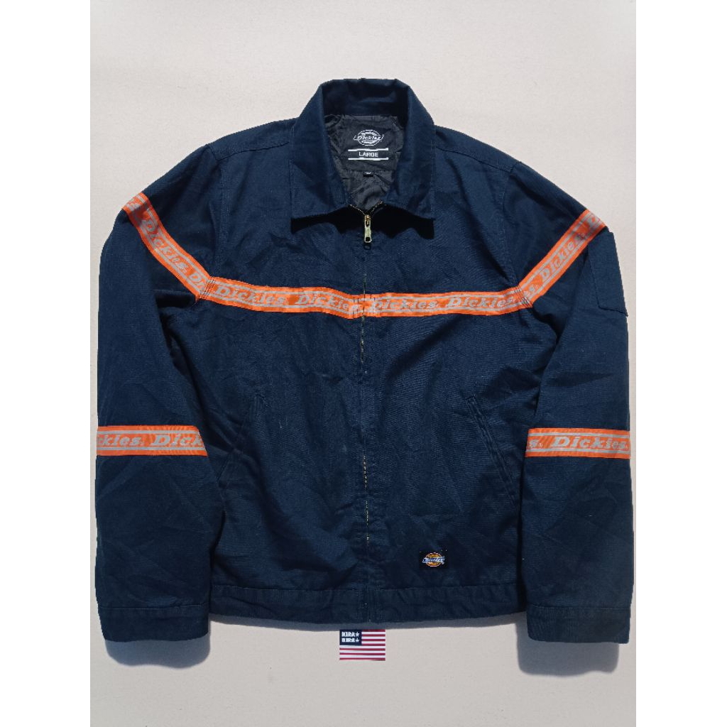 Dickies Gardere Reflective Tape Eisenhower Jacket Dark Navy Size L Workwear