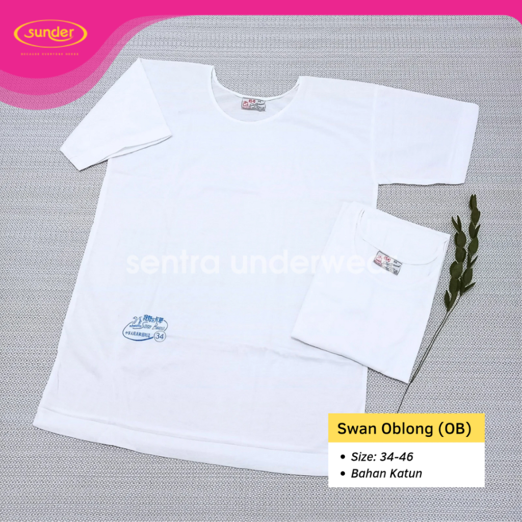 1Pcs Kaos Dalam Pria Swan Brand Oblong Cowok Kutang Dewasa Jumbo Berlengan Original Pendek Putih