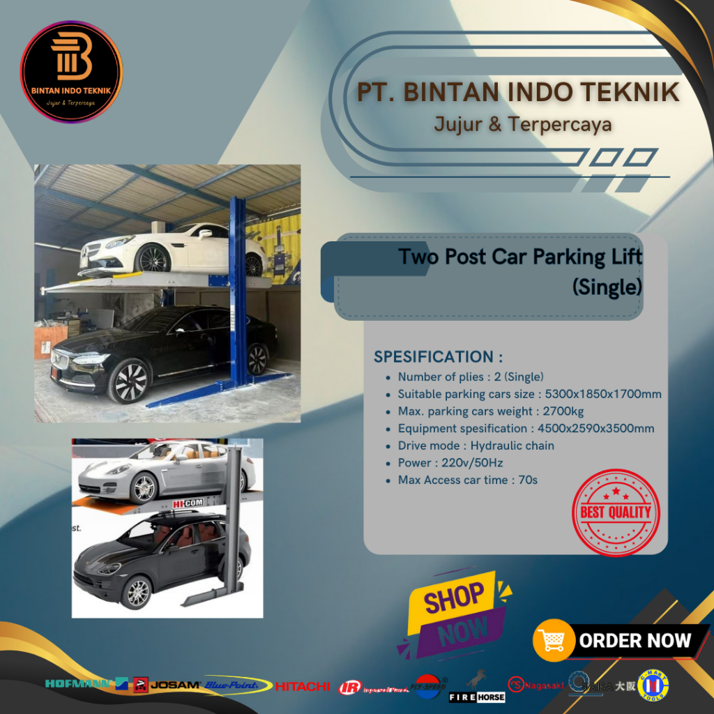 Two Post Car Parking Lift // Hidrolic Car Parking Lift (Single) Fire Horse