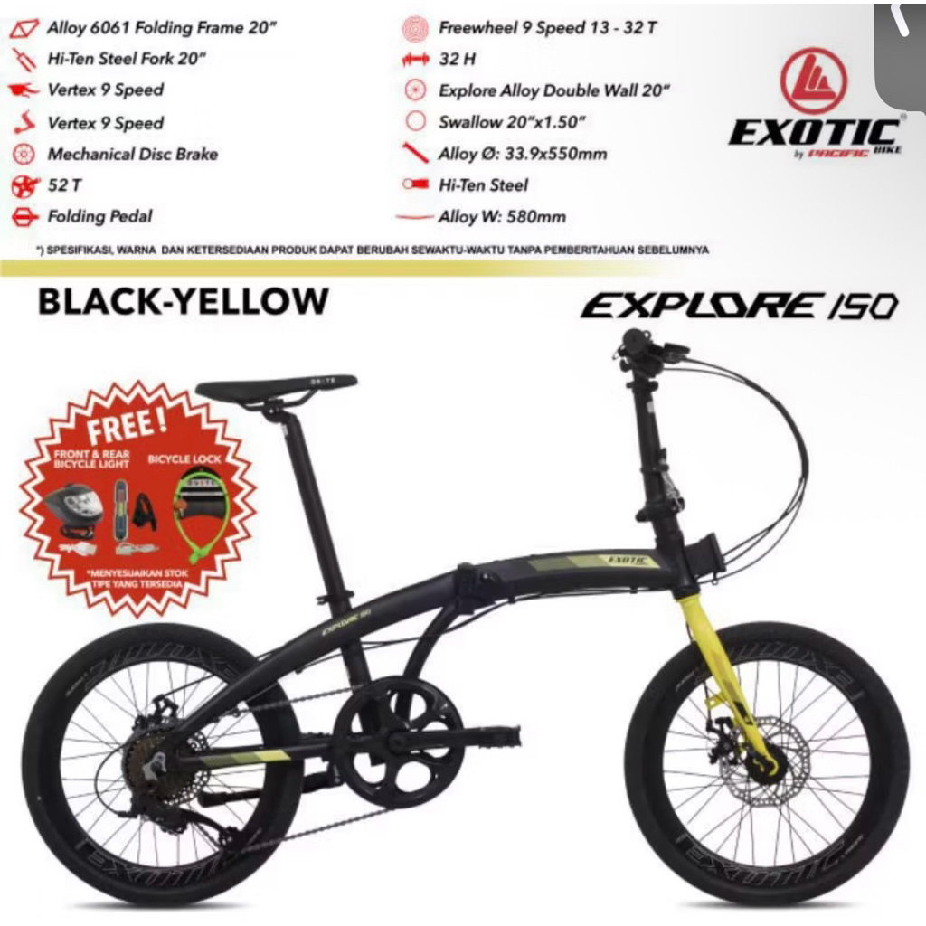 Sepeda lipat Folding bike Exotic Explore 150