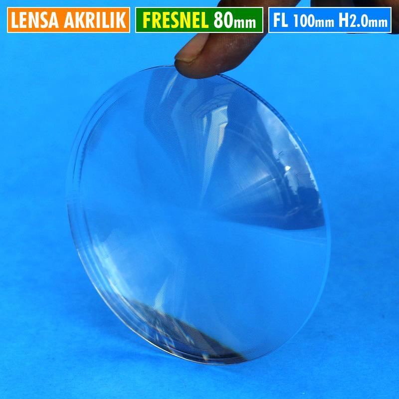 Lensa Fresnel Bulat 80mm Akrilik Tipis 2mm Ringan DIY Laser Mini Beam Super Fokus Jarak Jauh Custom 