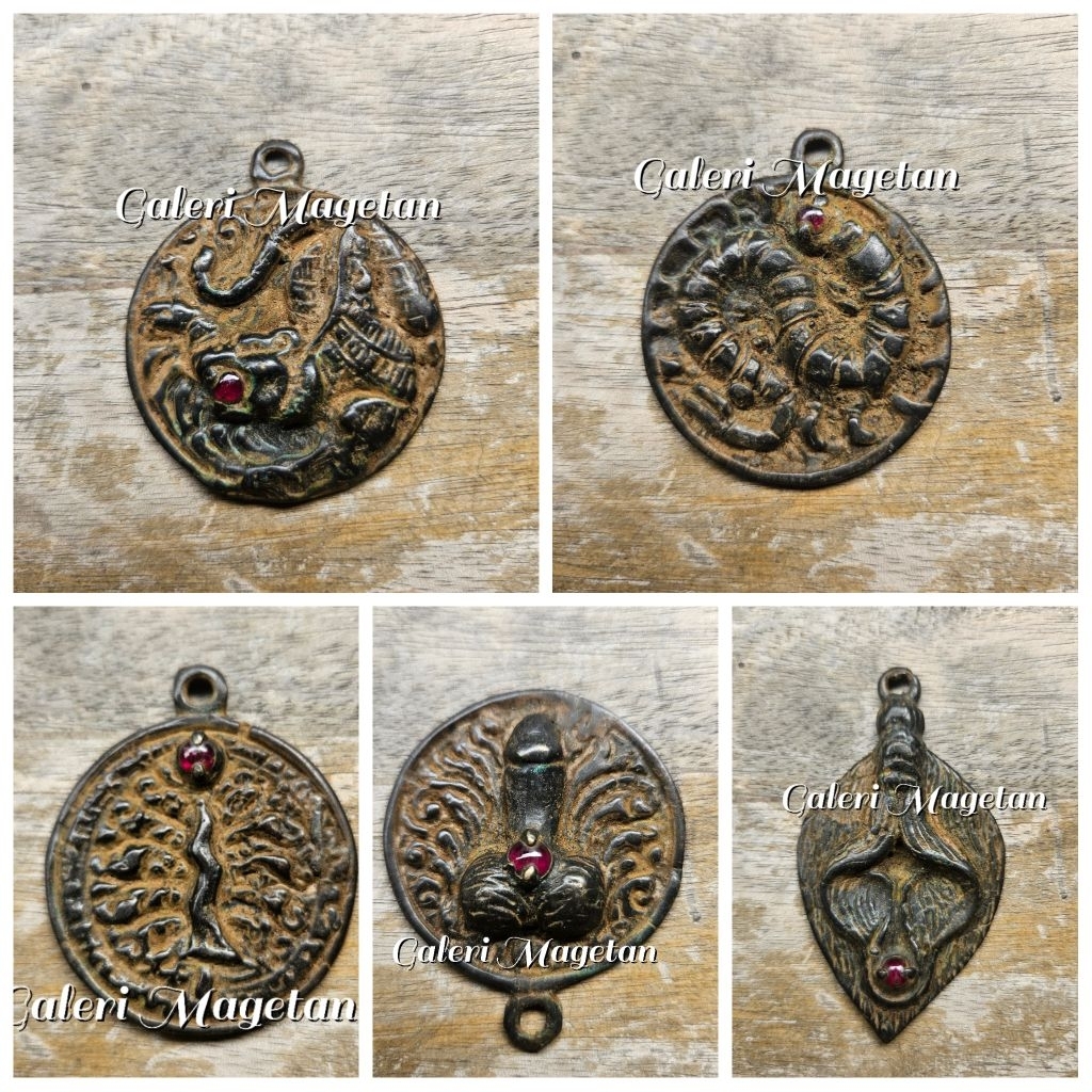 Liontin Kalung Perunggu Majapahiit Batu Merah Siem Kode Jm305