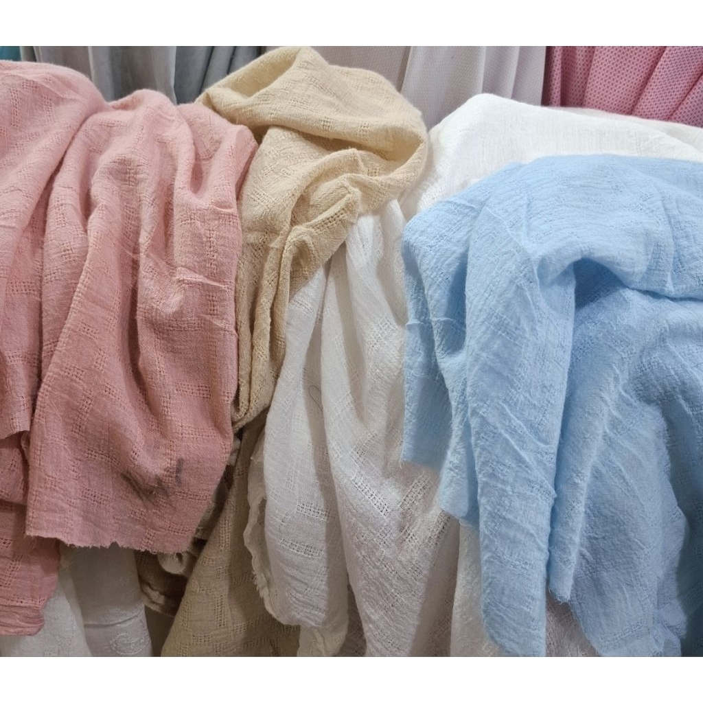 KAIN METERAN KATUN CRINKLE BORDIR / CRINKLE/ DOBBY GARMENT