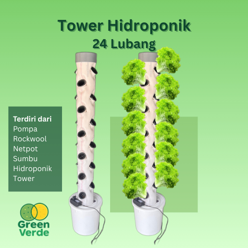 Hidroponik Tower 24 Lubang, Pemula Hidroponik