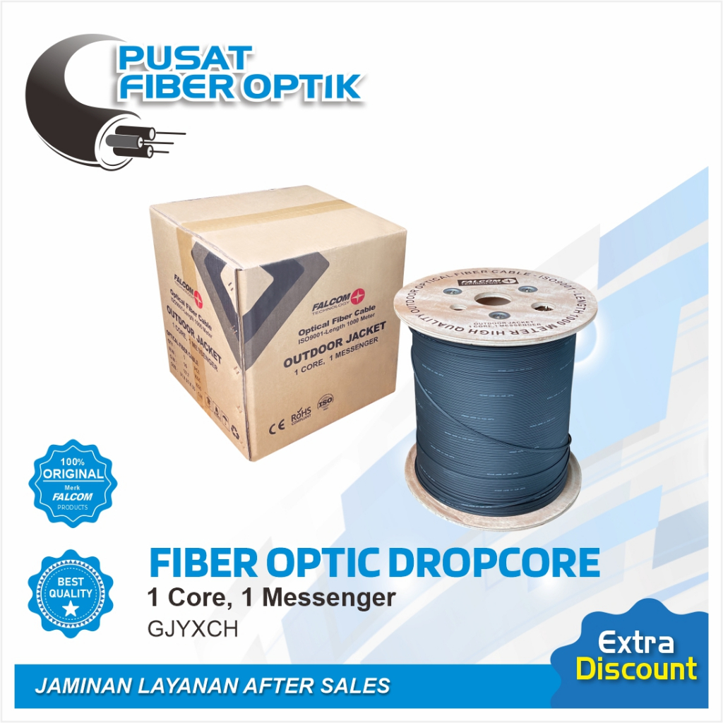 Kabel fiber optik Dropcore 1 core 1 seling FALCOM (KSFO083)