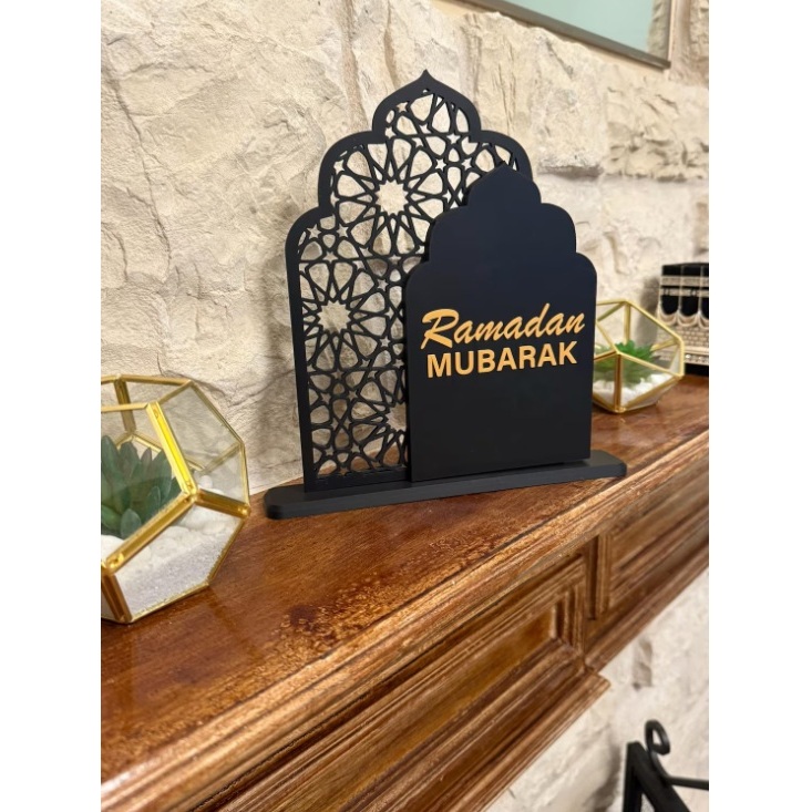 Hiasan Meja Ramadan Minimalis/Dekor Islami Elegan 2026/ Dekorasi Rumah Ramadan Aesthetic/Kaligrafi I