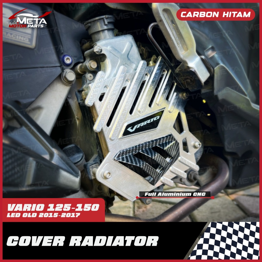 Cover Radiator Motor Vario 125-150 2015-2017 Base Colour Silver Bahan Aluminium CNC Aksesoris Sepeda