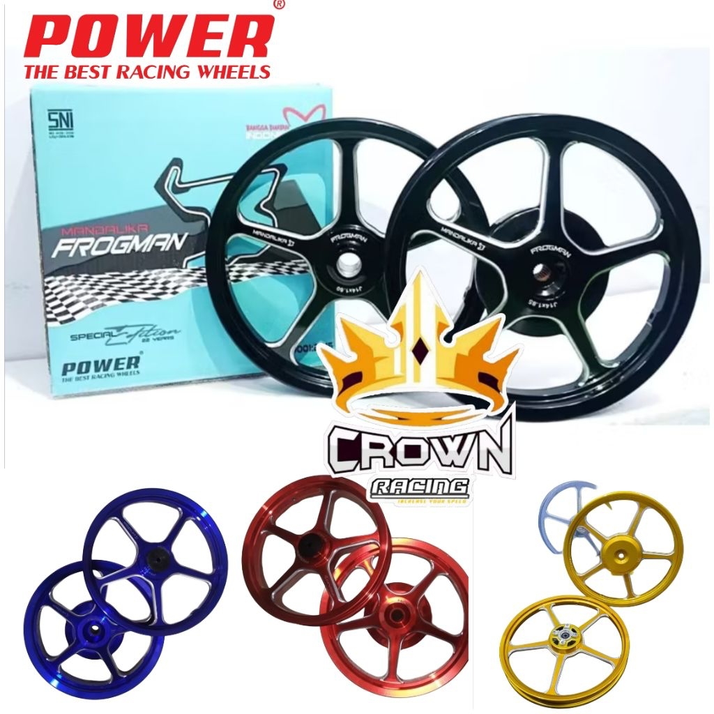 Velg Power Mandalika Frogman Beat / Scoopy / Genio / Spacy / Vario 110 125 150 / Mio Fino Soul Karbu