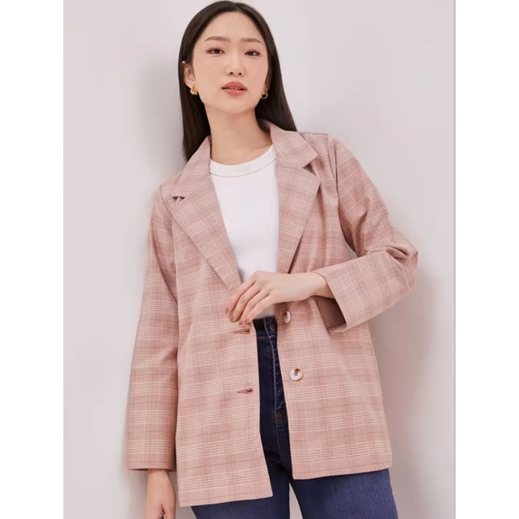 Alma Pink Blazer - DUST, Pakaian Wanita