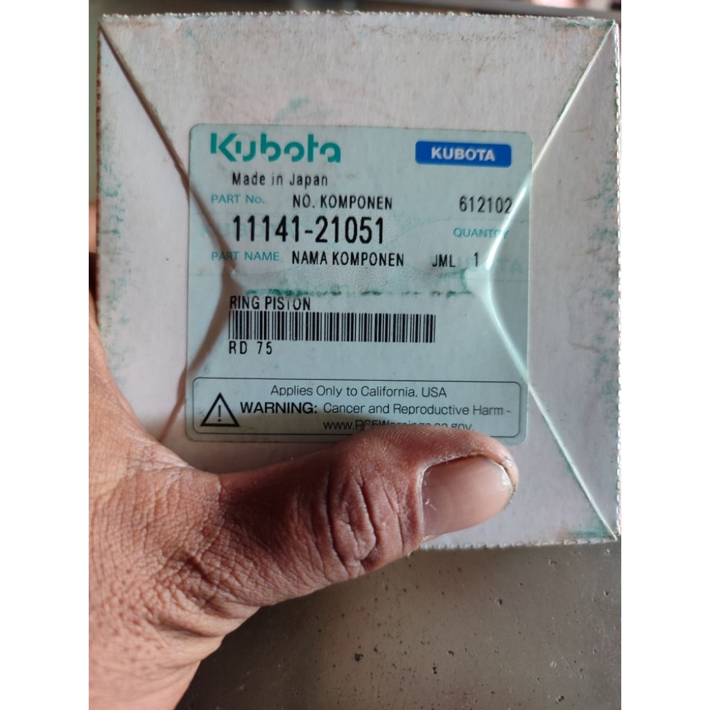 RING PISTON KUBOTA RD-75 ORIGINAL KUBOTA
