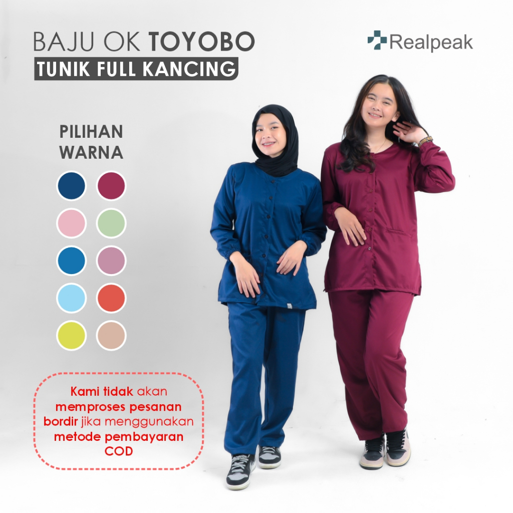 REALPEAK -  Doctor Scrub's Set Baju OK Tunik Full Kancing