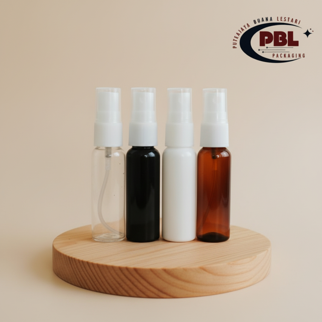 Botol Spray 30ml PET / Botol Face Mist Spray 30ml Tebal / Botol Plastik Spray 30ml Tutup Spray Putih