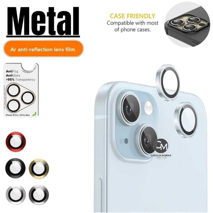 Ring pelindung kamera metal lens protector camera Anti Reflective dan Anti Fog for iPhone 15 15 PLUS