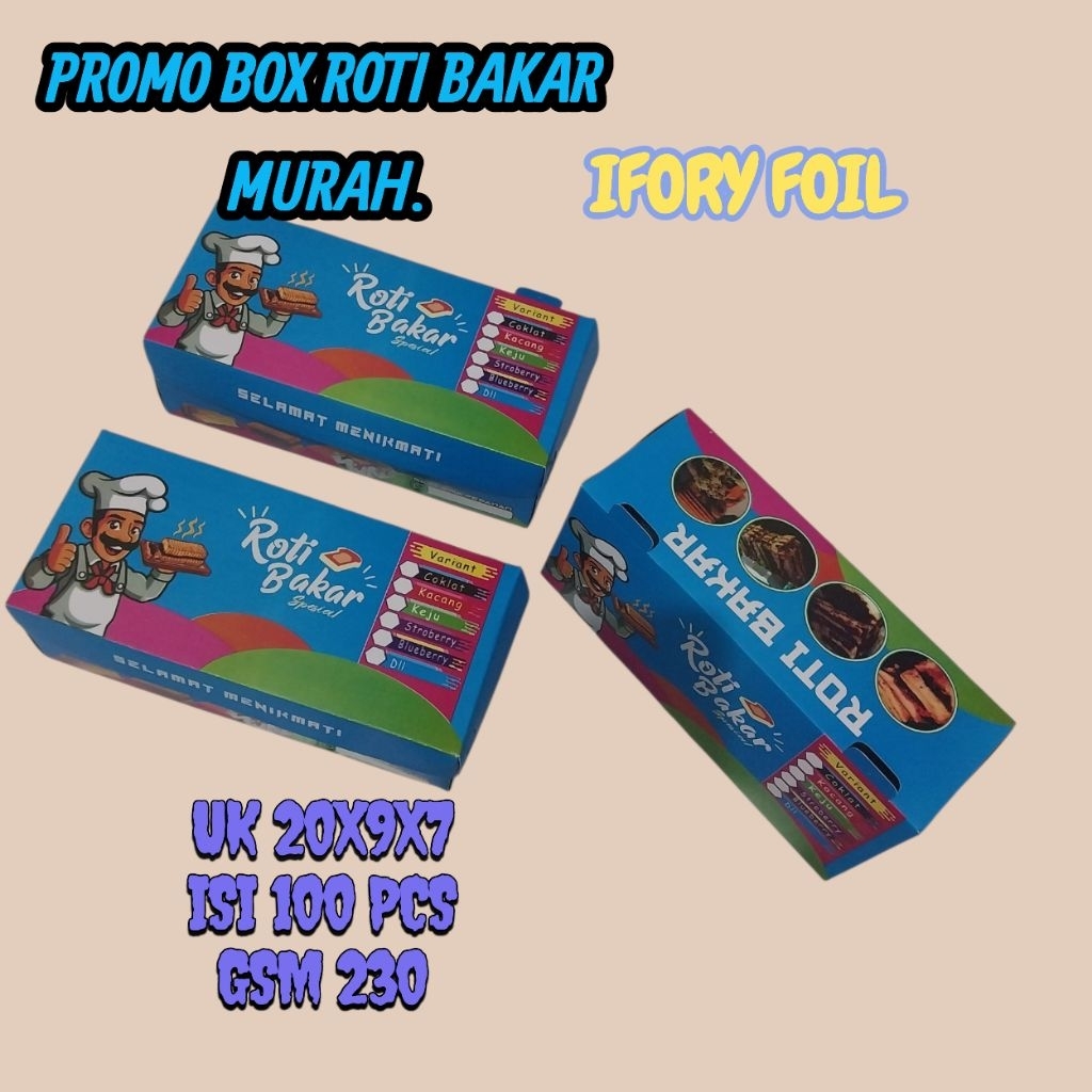 PROMO 100PCS KEMASAN BOX DUS ROTI BAKAR UK 20X9X7//dus roti bakar//box roti bakar