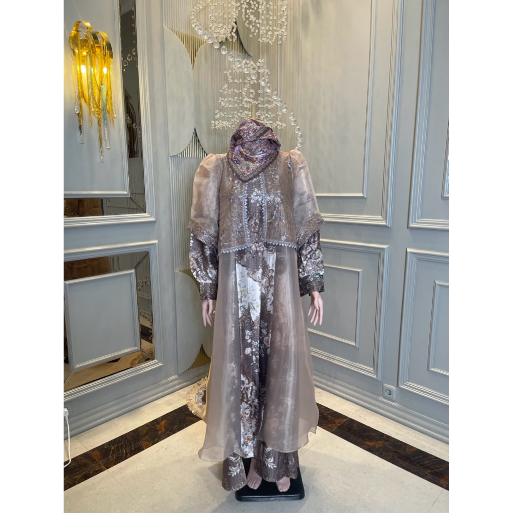 Gamis mewah outer set hijab NEW by mama nasya collection
