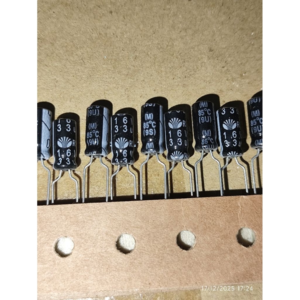 30pcs Kapasitor elco 33uf 16V elco Daewoo Berkualitas elco renceng